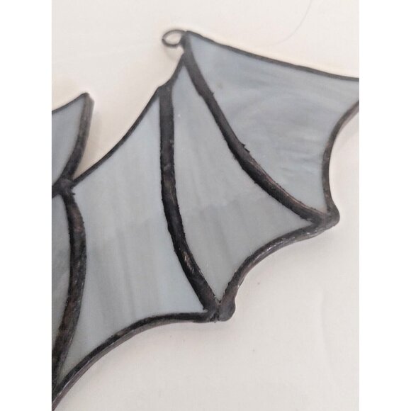Hand Made Stained Glass Witchy Bat Suncatcher 7" x 5" - Picture 4 of 9